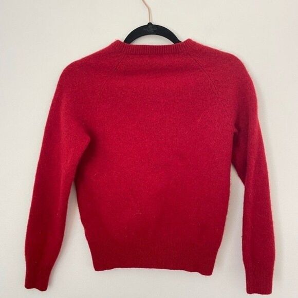 J.Crew sweater womens deep red 100% lamb wool crew neck blouse size small - Picture 6 of 7